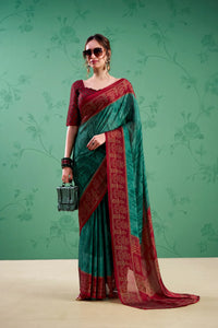 Elegant Printed Rangoli Silk Saree - Lightweight Festive Wear for Women