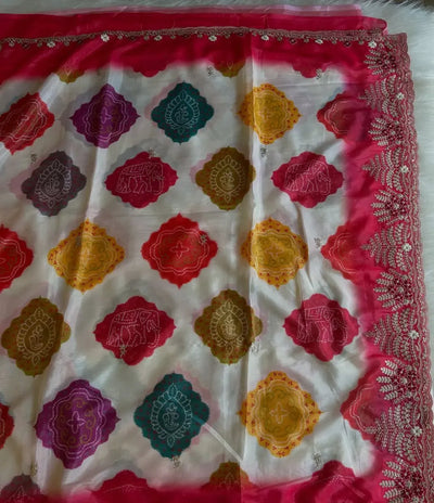 Elegant Printed Saree - Heavy Embroidery Work for Festive & Party Wear