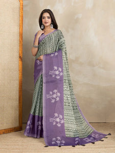 Elegant Printed Silk Saree - Traditional Festive Wear for Women