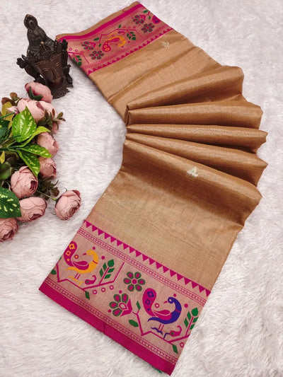 Elegant Pure Banarasi Silk Saree - Zari Weaving Design for Women