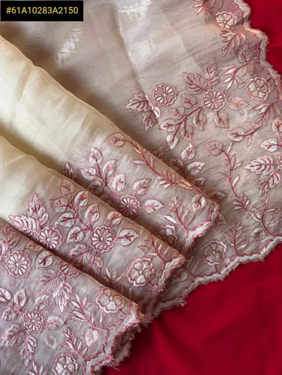 Elegant Pure Chanda Silk Saree - Floral Embroidery for Festive Wear