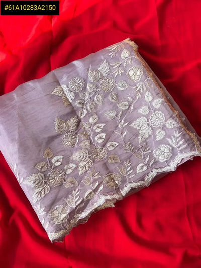 Elegant Pure Chanda Silk Saree - Floral Embroidery for Festive Wear