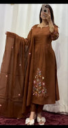 Elegant Pure Cotton Handwork Suit Set with Embroidered Dupatta for Festive Celebrations