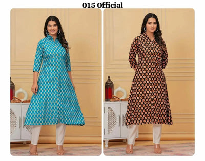 Elegant Pure Cotton Kurti - Breathable Floral Festive & Office Wear for Women