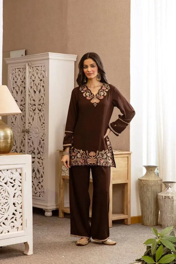 Elegant Pure Cotton Set - Heavy Embroidery for Festive Wear