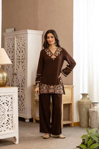 Elegant Pure Cotton Set - Heavy Embroidery for Festive Wear