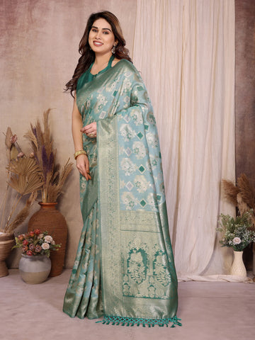 Elegant Pure Cotton Spun Saree - Jaquard Zari Weaving for Festive Wear