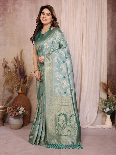 Elegant Pure Cotton Spun Saree - Jaquard Zari Weaving for Festive Wear