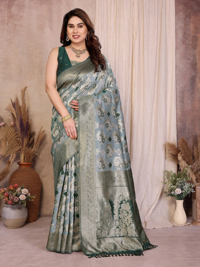 Elegant Pure Cotton Spun Saree - Zari Weaving for Festive Wear