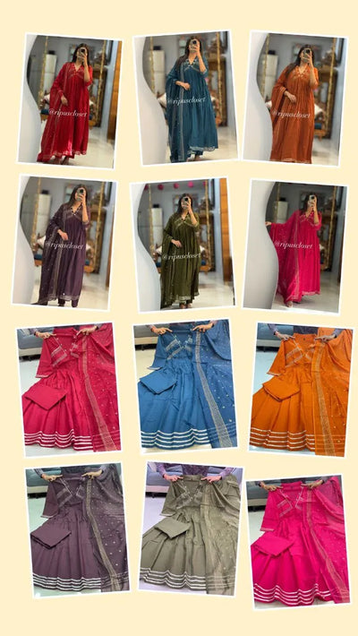 Elegant Pure Cotton Suit Set – Handwork Neck for Women