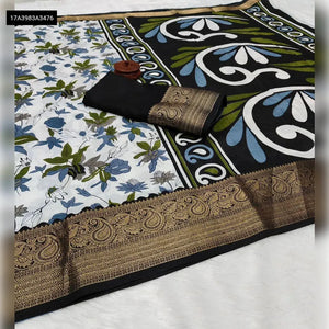 Elegant Pure Dola Silk Saree - HD Kalamkari Print for Women