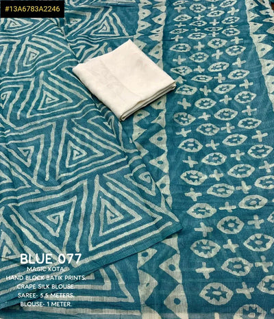 Elegant Pure Kota Saree - Lightweight Batik for Spring Festivals