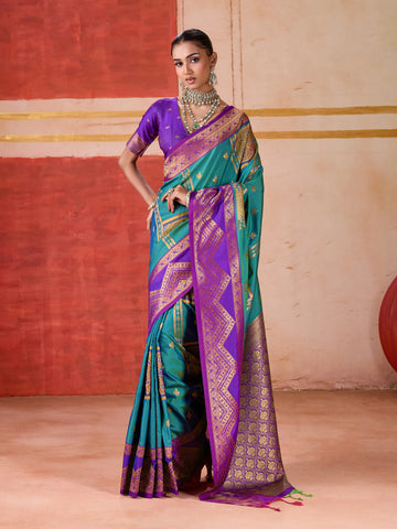 Elegant Pure Silk Handloom Saree - Weaving Work for Women