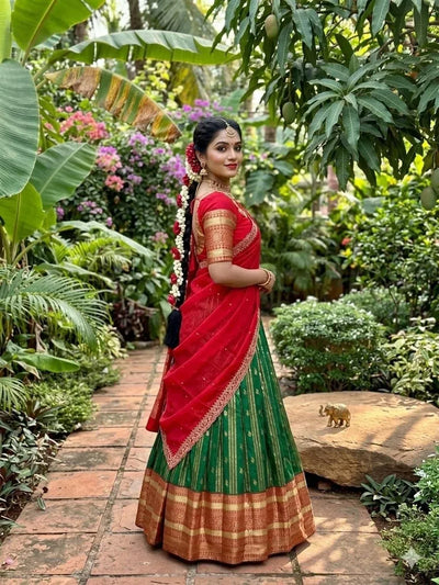 Elegant Pure Silk Lehenga with Embroidered Blouse for Festive and Wedding Wear