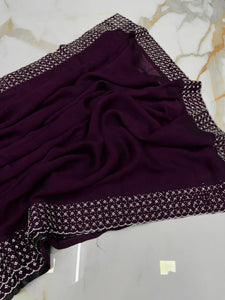 Elegant Pure Soft Crush Saree - Handwork Border for Festive Wear