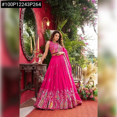 Elegant Pure Vichitra Lehenga - Heavy Embroidery for Women