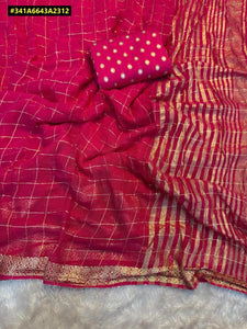Elegant Pure Viscose Chinon Saree - Shimmering Zari Work for Festive Wear