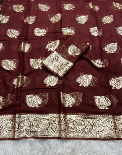 Elegant Pure Viscose Georgette Saree - Fancy Zari & Jacquard Border for Women