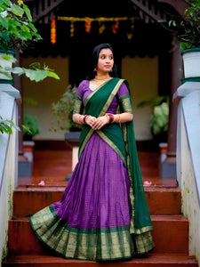 Elegant Purple Dola Chex Lehenga - Heavy Designer Wedding Collection