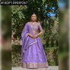 Premium Gold Crush Embroidered Purple Lehenga Choli Set for Weddings and Festive Wear