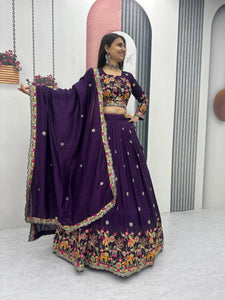 Elegant Purple Lehenga - Heavy Embroidered Bridal Wear
