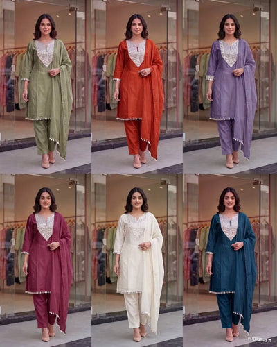 Elegant Rangoli Crush Silk Kurti Set with Mirror Work for Women