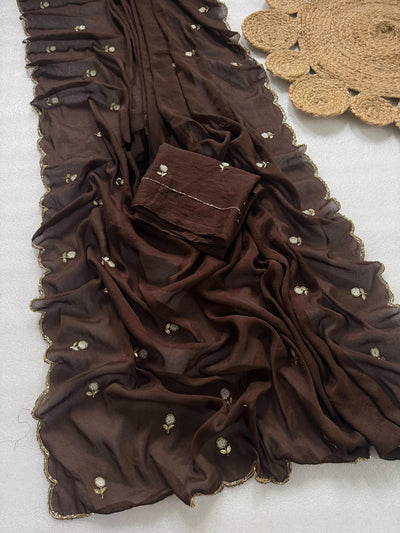 Elegant Rangoli Crush Silk Saree with Designer Handwork for Festive Celebrations