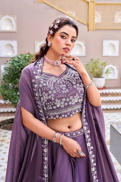 Elegant Rangoli Silk Lehenga Choli Set - Heavy Embroidery for Festive Wear
