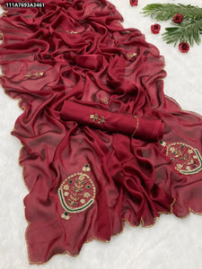 Elegant Rangoli Silk Saree - Designer Khatli Handwork for Festive & Party Wear