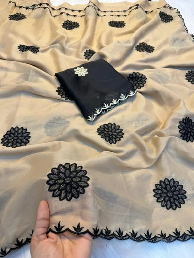 Elegant Rangoli Silk Saree - Embroidered Festive Collection for Women