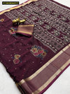 Elegant Rangoli Silk Saree - Floral Prints & Zari Border for Festive Wear