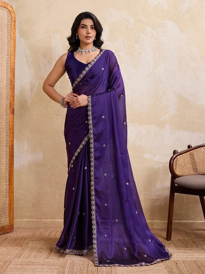 Elegant Rangoli Silk Saree - Soft Fabric & Embroidery Work for Party Wear