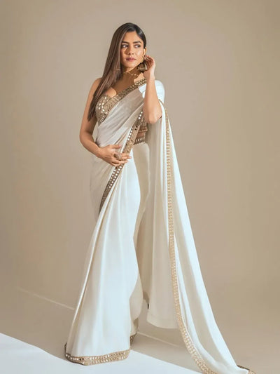 Elegant Rangoli Silk Saree with Real Mirror Work Embroidery for Women