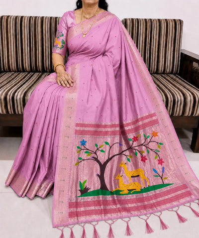 Elegant Raw Silk Saree with Paithani Pallu for Festive Wear