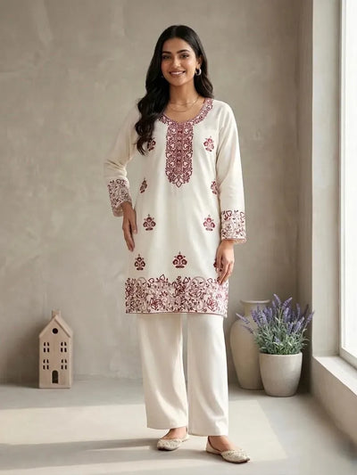 Elegant Rayon Cotton Co-ord Set - Embroidered Festive Wear for Women