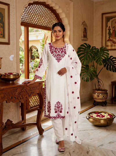 Elegant Rayon Cotton Kurti Set - Festive Embroidery Design for Women
