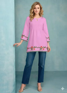Elegant Rayon Embroidered Top - Festive Spring Collection