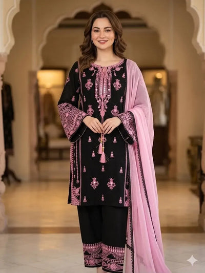 Elegant Rayon Embroidery Suit Set with Dupatta - Festive Prep Mirror Work Collection for Women