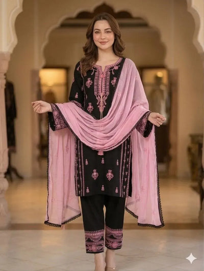 Elegant Rayon Embroidery Suit Set with Dupatta - Festive Prep Mirror Work Collection for Women