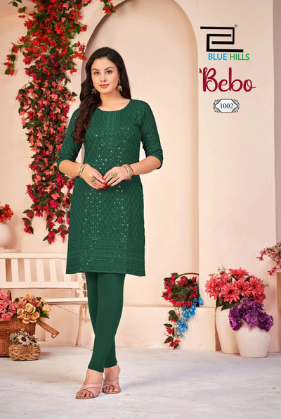 Elegant Rayon Schiffli Kurti - Stunning Festive Wear for Women