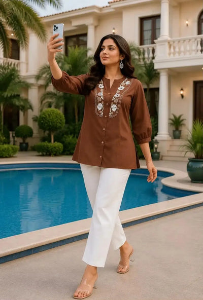 Elegant Rayon Slub Co-Ord Set - Chic Festive Wear for Women