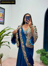 Elegant Ready To Wear Chinon Saree - Fully Embroidered Koti for Women