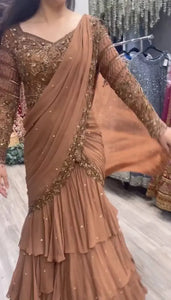 Elegant Ready-to-Wear Lehenga Saree - Effortless Drape & Glamour for Festive Occasions