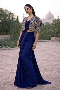 Elegant Ready-to-Wear Saree - Luxe Crepe Silk for Women