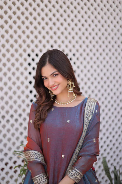 Elegant Readymade Lehenga Choli - Zari Sequins Embroidered Festive & Party Wear