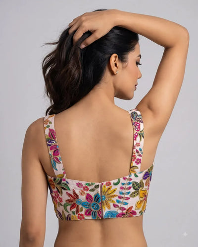 Elegant Readymade Sleeveless Blouse with Adjustable Margin for Festive Saree and Lehenga Wear