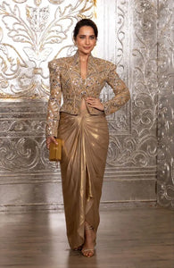 Elegant Real Mirror Work Dhoti Set - Koti & Blouse for Women