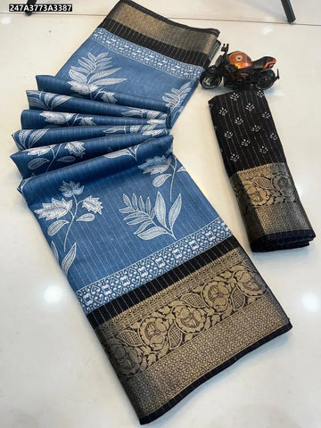 Elegant Rekko Silk Saree - All-Over Floral Design for Festive Wear