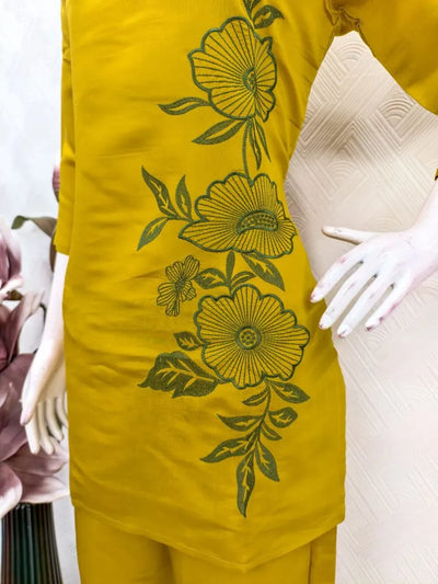 Elegant Roman Silk Co-ord Set - Embroidered Style for Women | Party & Festive Wear