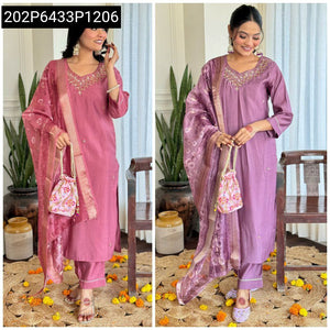 Elegant Roman Silk Handwork Suit for Women | Festive & Party Wear